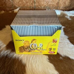 New Blank SONY CD-R NEW/SEALED 30 Pack Recordable 700 MB 80 min Slim Jewel Case
